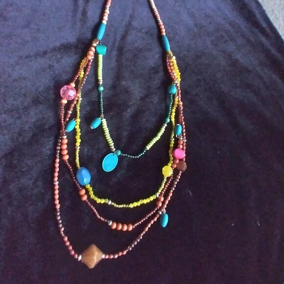 Beautiful Colorful Multi Layer Beaded Necklace - Picture 7 of 10